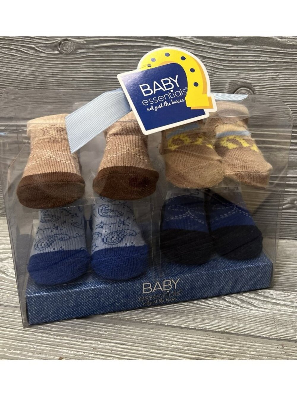Baby Essentials Pack Of 4 Western Cowboy Boots Theme Socks Cute Gift 0-6 New